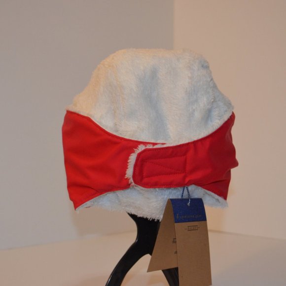 Homemade Musher Hat Red Waterproof Nylon Upper Shell White Fleece Inner Shell OS - Picture 15 of 16